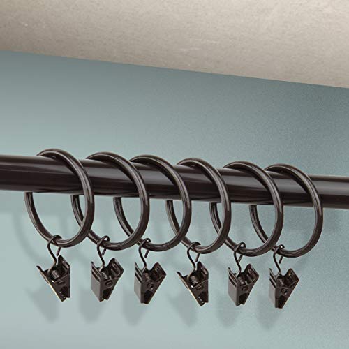 Rod Desyne 10 Count 1-3/8-Inch Curtain Rings with Clip for Windows, Cocoa - Image 3