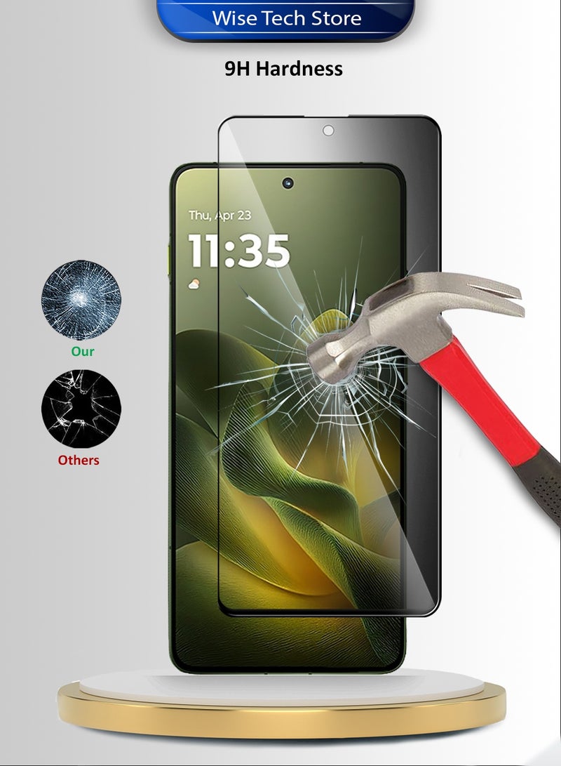 Wtech Motorola Edge 70 5G 2025 Premium E2E Series Privacy Full Glue Full Cover Tempered Glass Screen Protector (MSGECP) - Clear/Black - Image 3