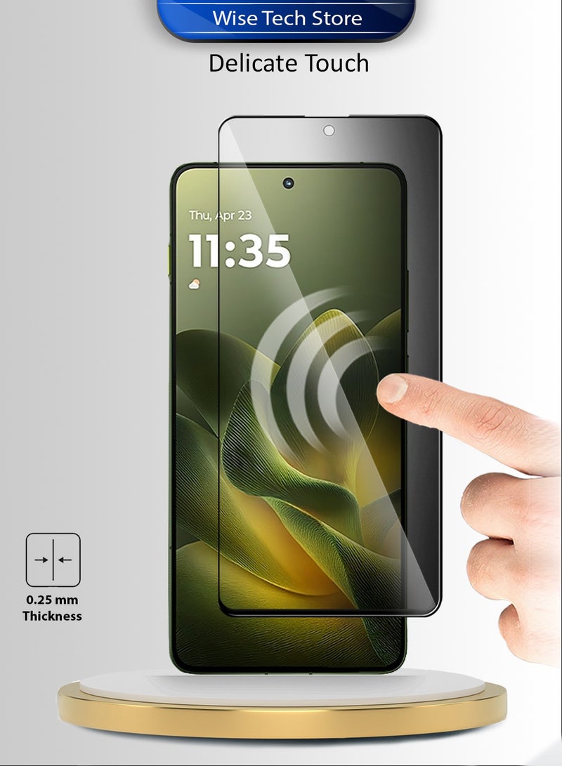 Wtech Motorola Edge 70 5G 2025 Premium E2E Series Privacy Full Glue Full Cover Tempered Glass Screen Protector (MSGECP) - Clear/Black - Image 4