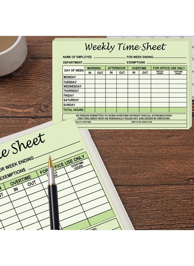 Pop Resin Employee Weekly Time Sheets Weekly Format 2 Part Carbonless 5.5 X 8.26 Inch - Daily Time Sheet Log Book Weekly Format 100 Sets  - Image 5