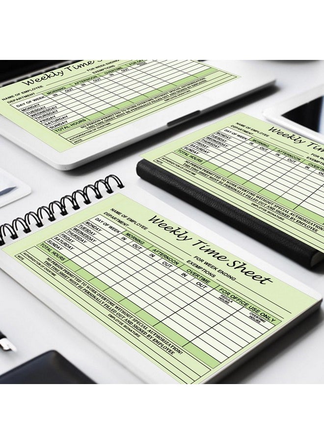 Pop Resin Employee Weekly Time Sheets Weekly Format 2 Part Carbonless 5.5 X 8.26 Inch - Daily Time Sheet Log Book Weekly Format 100 Sets  - Image 4