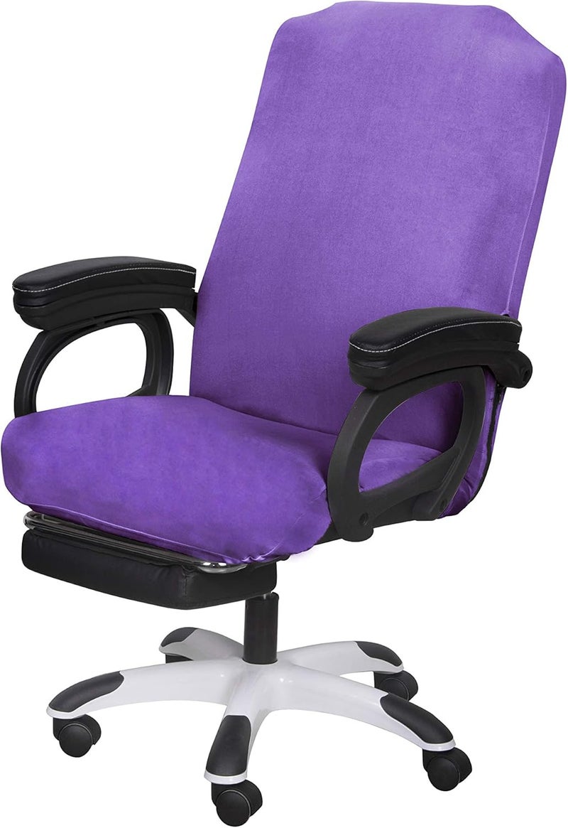 SARAFLORA Office Chair Cover - Large, Light Purple, Removable With Zipper for Universal Rotating Desk Chair - High Seat Washable Protector for Pet - Image 1