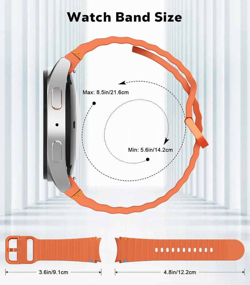 MoKo Sport Band Compatible with Samsung Galaxy Watch 7 FE 6 5 4 Band 40mm 44mm/Watch 6 4 Classic Band 43mm 47mm 42mm 46mm/Watch 5 Pro Band 45mm, No Gap Soft Silicone Bands for Women Men - Image 5