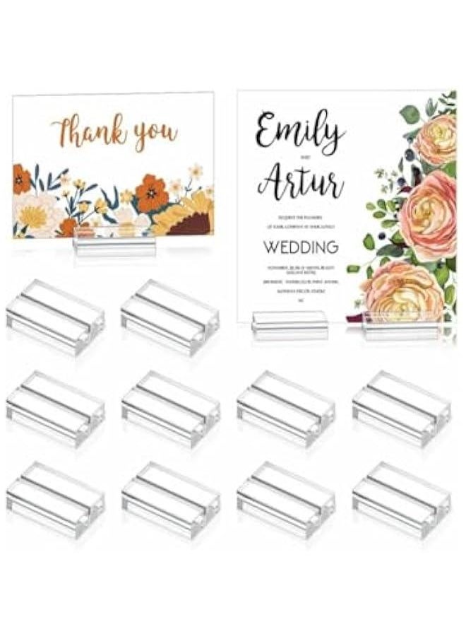 HOOKOR Acrylic Stand, Card Holder Desk Number, Holds 1.2 Inch Card Holder Clear Card Display Holder for Dining Table Shop Office Wedding Photo Painting Business Card Holder (c2)  - Image 1