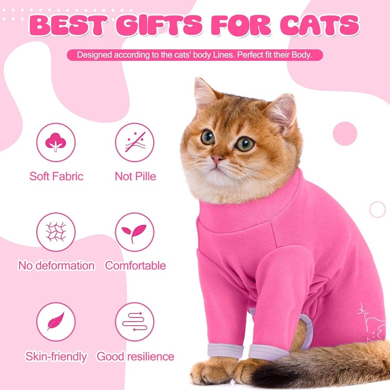 ADNIKIA Cat Pajamas for Cats Only, Sticky Hair Cat Clothes, Sphynx Hairless Cats Sweater, Recovery Suit After Surgery, Prevent Lost Hair Kitten Onesie Shirts Costumes Outfits for Pet - Image 2