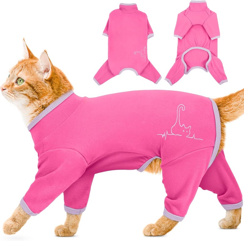 ADNIKIA Cat Pajamas for Cats Only, Sticky Hair Cat Clothes, Sphynx Hairless Cats Sweater, Recovery Suit After Surgery, Prevent Lost Hair Kitten Onesie Shirts Costumes Outfits for Pet - Image 1