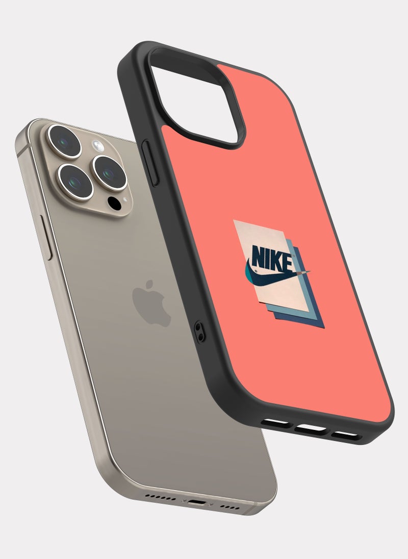 بكسلات كفر ايفون 15 برو ماكس نايك اسود وردي - Image 2