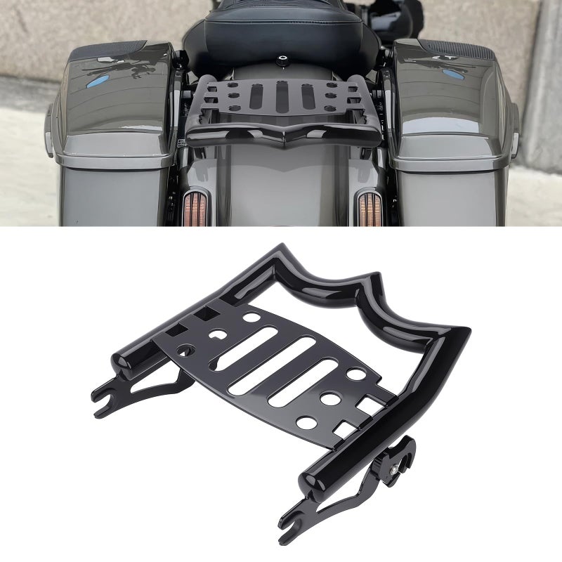 Aferrizu 125 Thick Quick Release Luggage Rack for Harley Davidson Touring Street Glide Electra Glide Road King Road Glide 20092025 Tour Pack Rear Rack Trunk Mount Gloss Black - Image 3