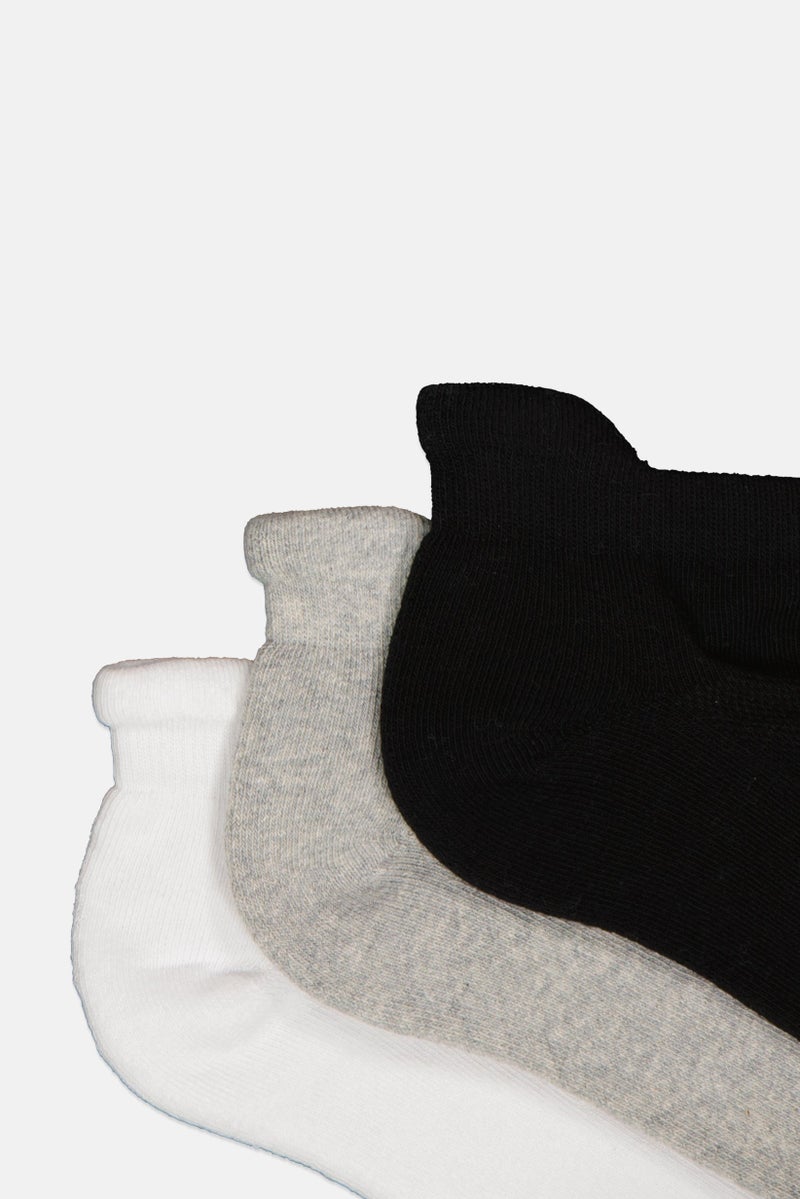 TapouT Men 3 Pairs Textured Ankle Socks, Multicolor - Image 3
