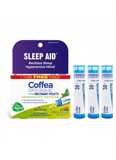 Coffea Cruda 30C Homeopathic Sleep Aid for Restless Sleep, Mental Hyperactivity, Racing Thoughts, and Difficulty Sleeping - 3 Count Pack of 1