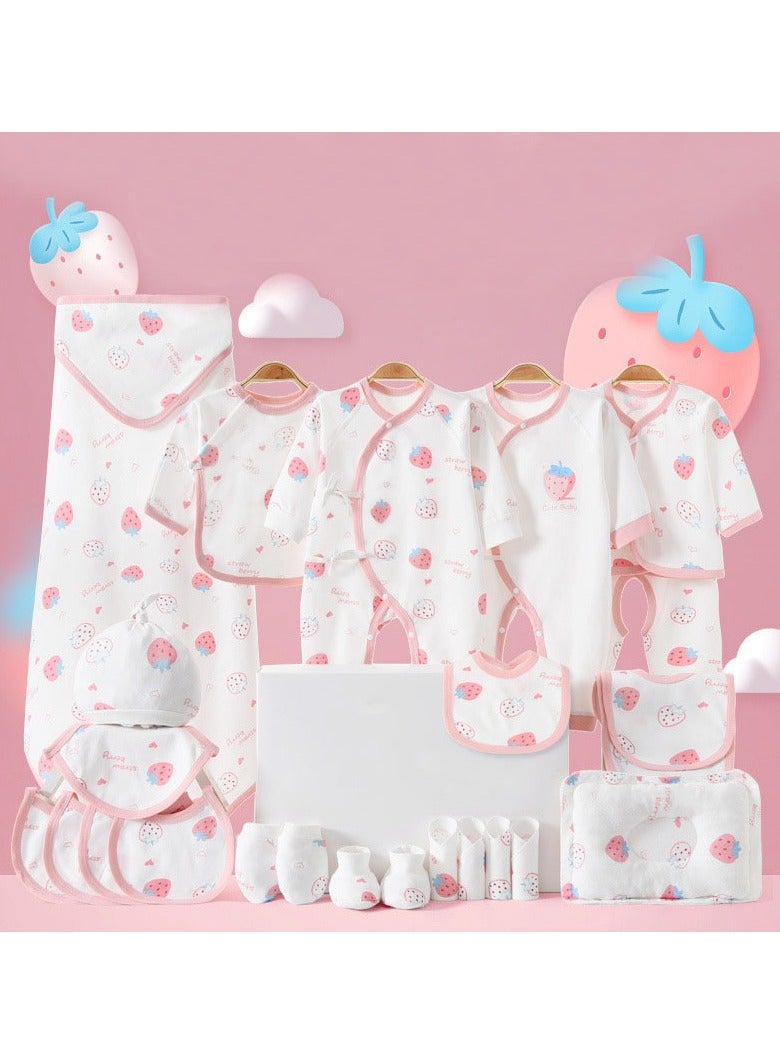 Dominy Baby Newborn Essentials Layette Gift Set with Box 24 Piece Girl Boys Gifts Premium Cotton Clothes Accessories Set Fits Newborn Baby Cuddle Strap Bib Gloves - Image 1