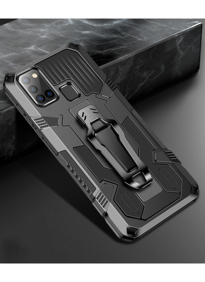 Generic - Case for Samsung Galaxy A21s Machine Armor Warrior Shockproof Pc Tpu Protective Cover Black - Image 1