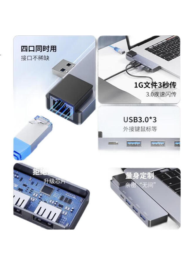 isky Usb 3.0 To Gigabit Ethernet Adapter Hub Splitter With Left-Side Direct Insertion, Compatible With Laptops And Desktops, Rj45 Converter For Ethernet Cable Adapter - Image 1