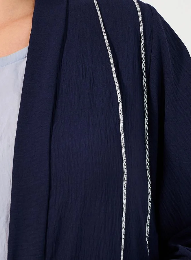 Styli Styli Overlock Seam Detail Crepe Abaya