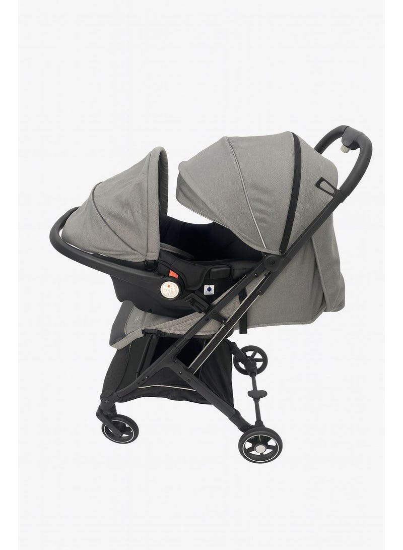 Burbay 2-in-1 Travel System Stroller with Car Seat | Lightweight Foldable Baby Stroller | Newborn to Toddler | Airplane Ready Compact Pram - Image 3