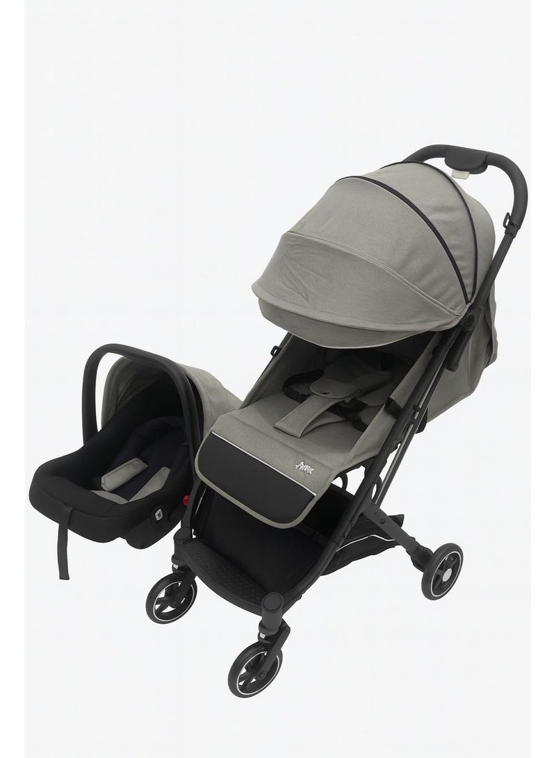 Burbay 2-in-1 Travel System Stroller with Car Seat | Lightweight Foldable Baby Stroller | Newborn to Toddler | Airplane Ready Compact Pram - Image 1