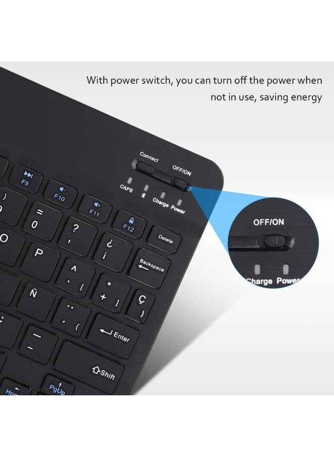 ELTRAZONE Wireless Keyboard Ultra Slim Spanish Layout | Multifunctional Bluetooth Mini Keyboard with Touchpad | Portable Wireless Keyboard for iOS, Microsoft, and Android Devices | Compact and Lightweight Design | Ideal for Tablets, Laptops, and Smartphones  - Image 3