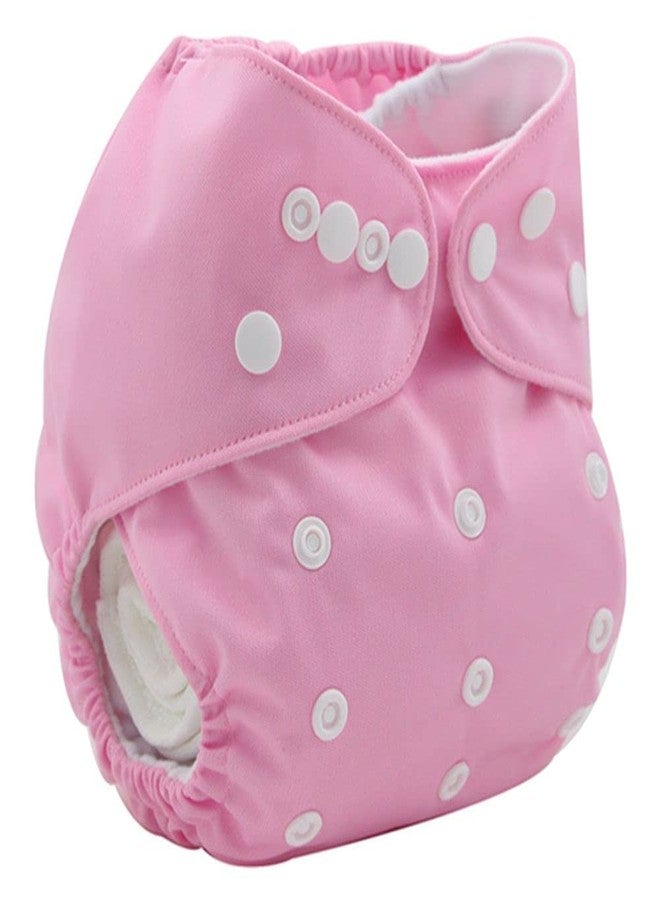 GIANT IMPEX GAINT IMPEX Baby Cloth Diaper Washable Adjustable Nappies Snap Buttons with 5 Layer Microfibric Inserts (Pink - Colour) - Image 1