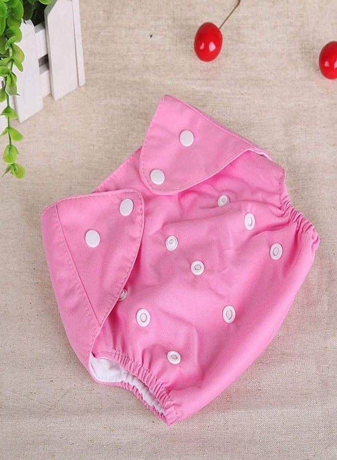GIANT IMPEX GAINT IMPEX Baby Cloth Diaper Washable Adjustable Nappies Snap Buttons with 5 Layer Microfibric Inserts (Pink - Colour) - Image 3