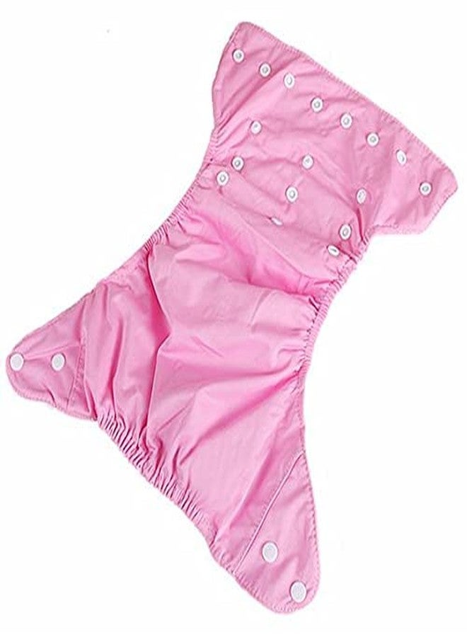 GIANT IMPEX GAINT IMPEX Baby Cloth Diaper Washable Adjustable Nappies Snap Buttons with 5 Layer Microfibric Inserts (Pink - Colour) - Image 2