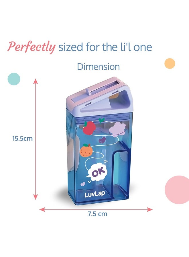 Luvlap Aqua Baby Sipper (Pink), 240ml, Touch Flow Mechanism, Leak-Proof Design, Dual-Purpose Lid, Transparent Body, Food-Grade Silicone Straw, Drop Resistant. Monitor Liquid Intake, Stain & Odor Proof - Image 5