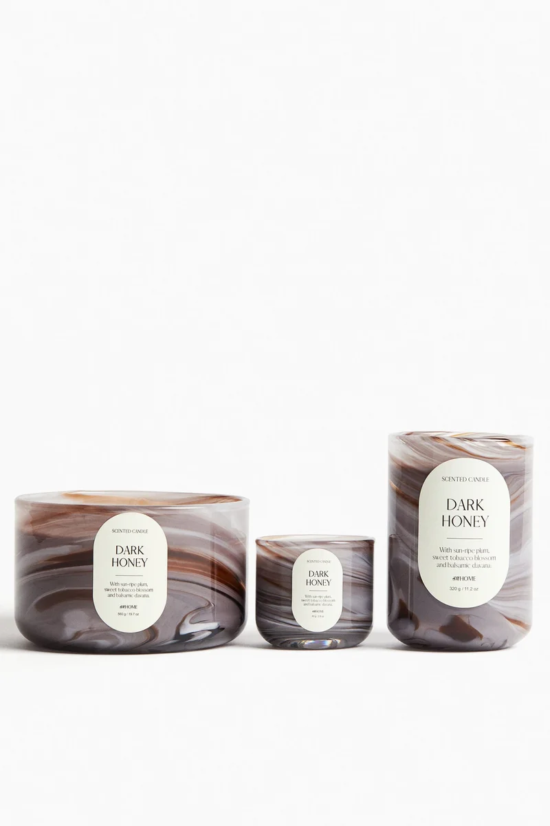 H&M Large scented candle in glass holder