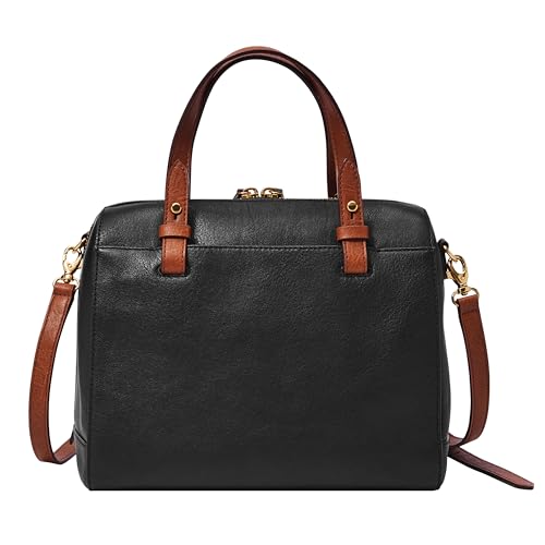 Fossil Women's Rachel Leather Satchel Purse Handbag, Black (Model: ZB7256001) - Image 3