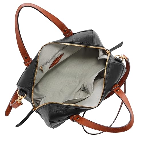 Fossil Women's Rachel Leather Satchel Purse Handbag, Black (Model: ZB7256001) - Image 2