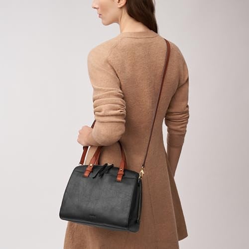 Fossil Women's Rachel Leather Satchel Purse Handbag, Black (Model: ZB7256001) - Image 5