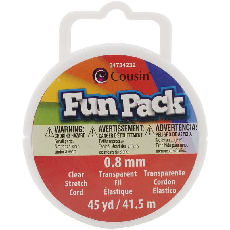 Cousin 0.8mm Fun Pack Stretch Cord Spool, 45-Yard, Clear - Image 3