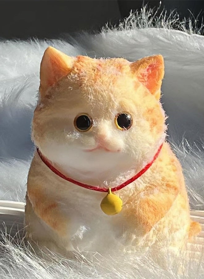 Big taba Squishy Cat, Handmade Squishy Cat Stress Relief Toy for Adult/Kids, Cute  Soft Kitty-cat Design, Perfect Squeeze Toys Gift for Relaxation and Funn (Orange Cat) - Image 2