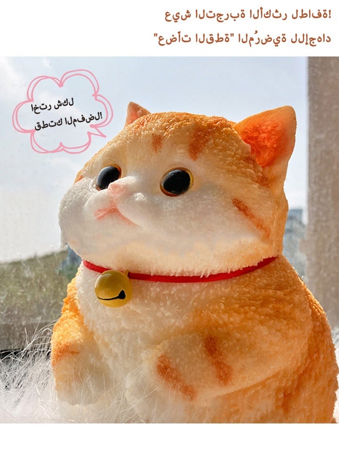 Big taba Squishy Cat, Handmade Squishy Cat Stress Relief Toy for Adult/Kids, Cute  Soft Kitty-cat Design, Perfect Squeeze Toys Gift for Relaxation and Funn (Orange Cat) - Image 1