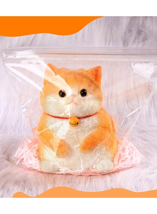 Big taba Squishy Cat, Handmade Squishy Cat Stress Relief Toy for Adult/Kids, Cute  Soft Kitty-cat Design, Perfect Squeeze Toys Gift for Relaxation and Funn (Orange Cat) - Image 3