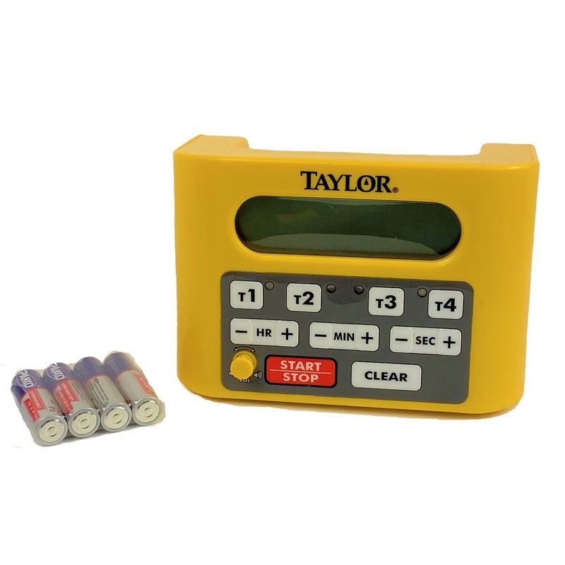 Taylor مؤقت رقمي تايلور بريسيجن 5839N، 4 قناة أحداث، 4.5' × 6.25'، 10 ساعات للمطابخ التجارية، أصفر - Image 4