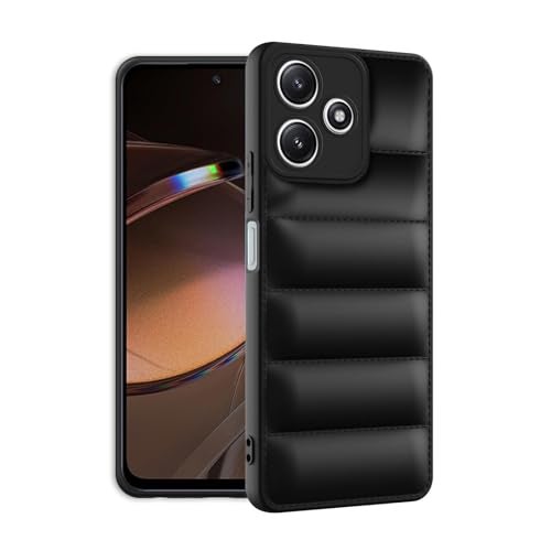 Plus Puffer Case Camera Protection Soft Back Cover for Redmi 12 5G - Black - Image 2