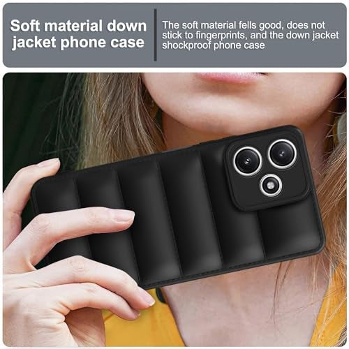 Plus Puffer Case Camera Protection Soft Back Cover for Redmi 12 5G - Black - Image 5