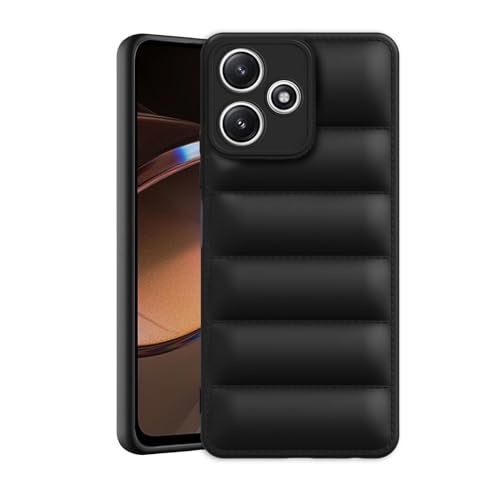 Plus Puffer Case Camera Protection Soft Back Cover for Redmi 12 5G - Black - Image 1