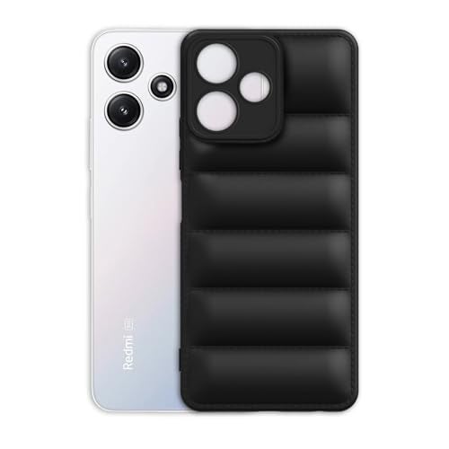 Plus Puffer Case Camera Protection Soft Back Cover for Redmi 12 5G - Black - Image 3