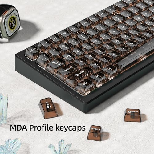 dagaladoo Coffee Clear keycaps for Mechanical Keyboard,Transparent MDA keycaps 60 75 100 Percent,Ceramic Jelly Key caps Set,Shine Through Key caps for Mx Switches Mechanical Keyboard(115key) - Image 3