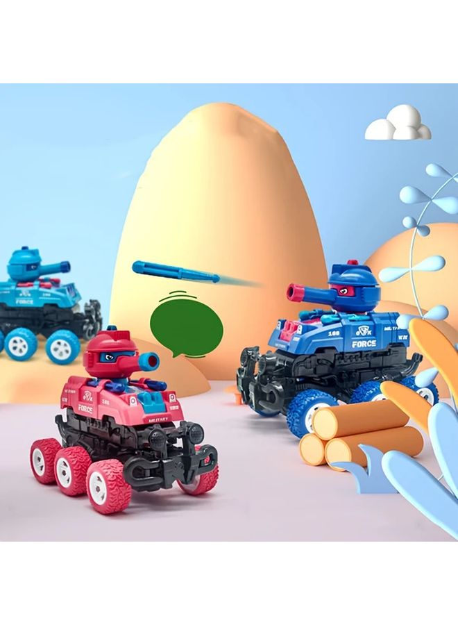 Light Blue 2 In 1 Transforming Tank Car Toy Automatic And Manual Durable Plastic - Image 5