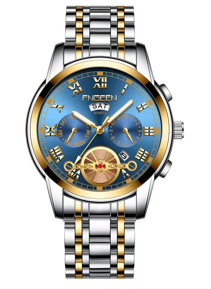 FNGEEN Men's Water Resistance Metal Analog Quartz Wrist Watch - Image 1