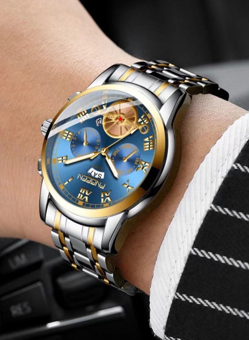 FNGEEN Men's Water Resistance Metal Analog Quartz Wrist Watch - Image 2