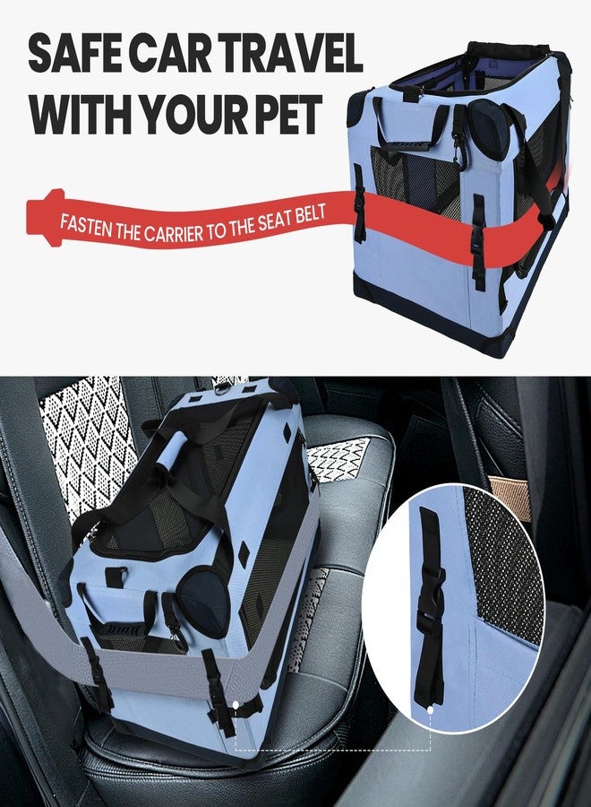 PEGIC Large Cat Carrier for Car Travel, Pegic Soft Sided Collapsible Pet Carrier for Outdoor and Indoor Uses, Roomy Extra Large Cat Carrier for 2 Kittens, Large Cat or Puppies Up to 50lbs (Blue) - Image 3