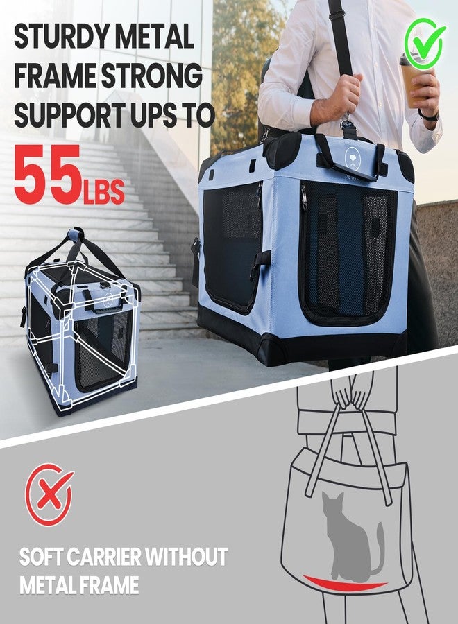PEGIC Large Cat Carrier for Car Travel, Pegic Soft Sided Collapsible Pet Carrier for Outdoor and Indoor Uses, Roomy Extra Large Cat Carrier for 2 Kittens, Large Cat or Puppies Up to 50lbs (Blue) - Image 4