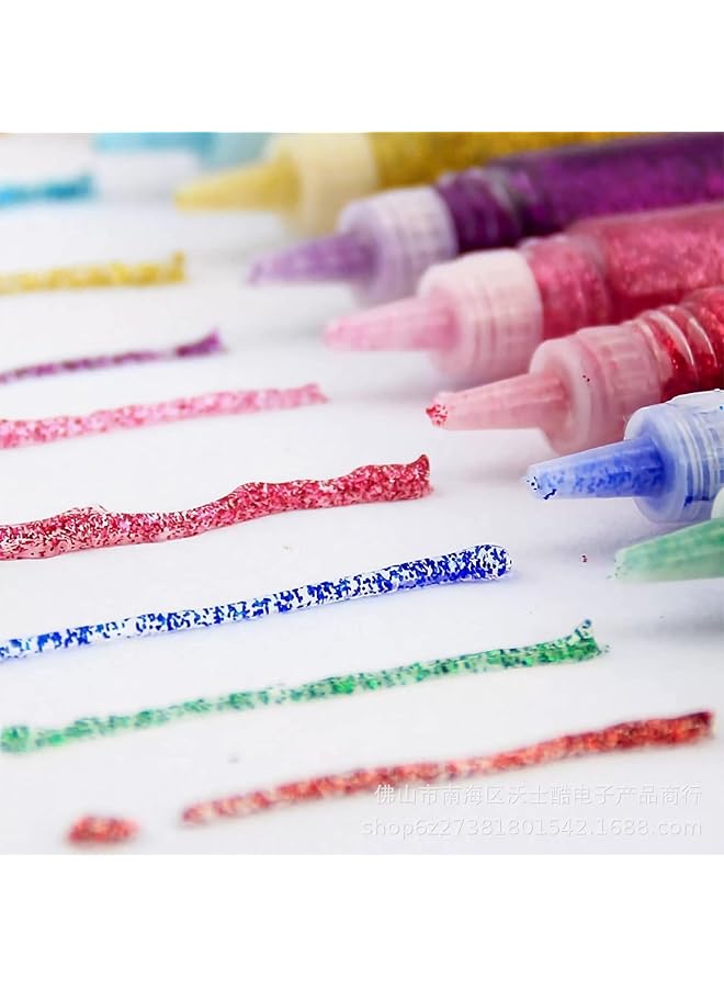 erorex Glitter Gel Pens 10Pcs Washable Glitter Glue Pens With 10 Bright Colors For Gluing Drawing Writing Outlining Beautiful 3D Glitter Glue Pens For Crafts Art Projects Diy Decorating Supplies - Image 3