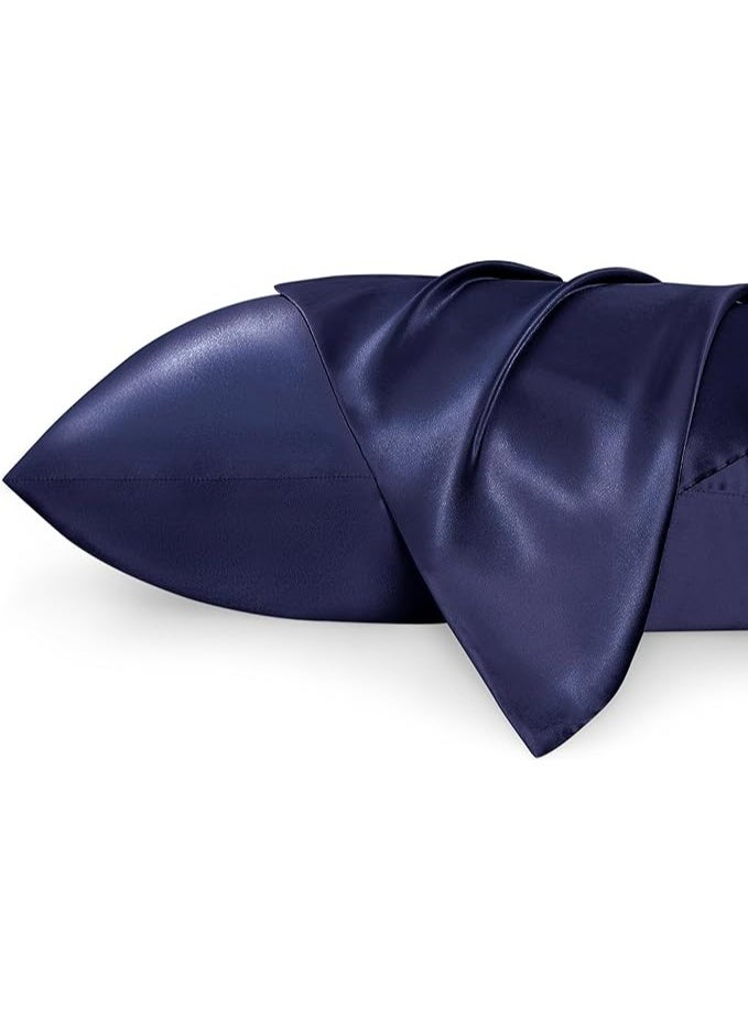 2-Pack Luxurious Mulberry Silk Pillowcases, 25 Momme Satin Weave, Hypoallergenic Solid Color Envelope Closure, Hand Wash Only, Designed for Hair and Skin,120-140gsm - Image 1