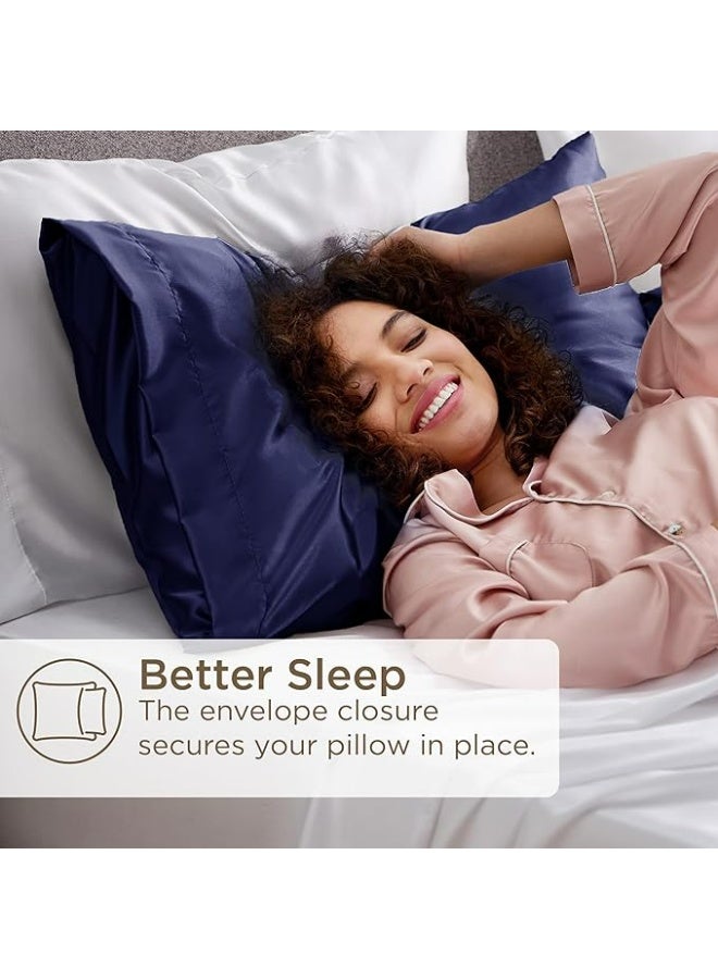2-Pack Luxurious Mulberry Silk Pillowcases, 25 Momme Satin Weave, Hypoallergenic Solid Color Envelope Closure, Hand Wash Only, Designed for Hair and Skin,120-140gsm - Image 5