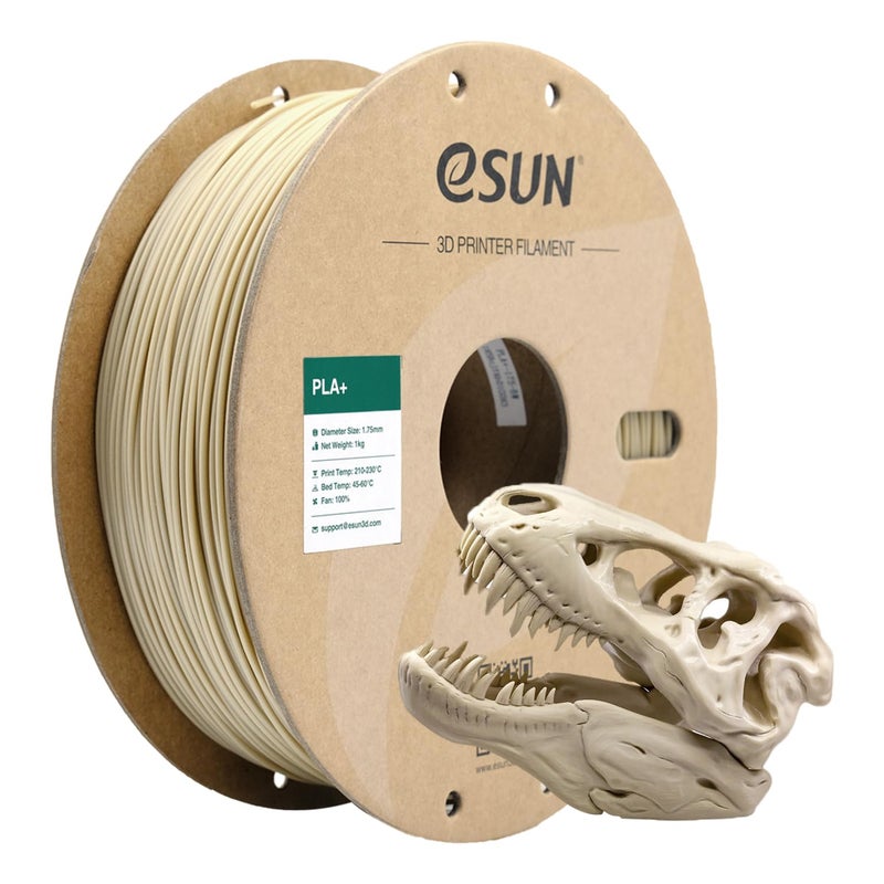 eSUN PLA+ Filament 1.75mm, 3D Printer Filament PLA Plus, Dimensional Accuracy +/- 0.03mm, 1KG Spool (2.2 LBS) 3D Printing Filament for 3D Printers, Bone White - Image 1