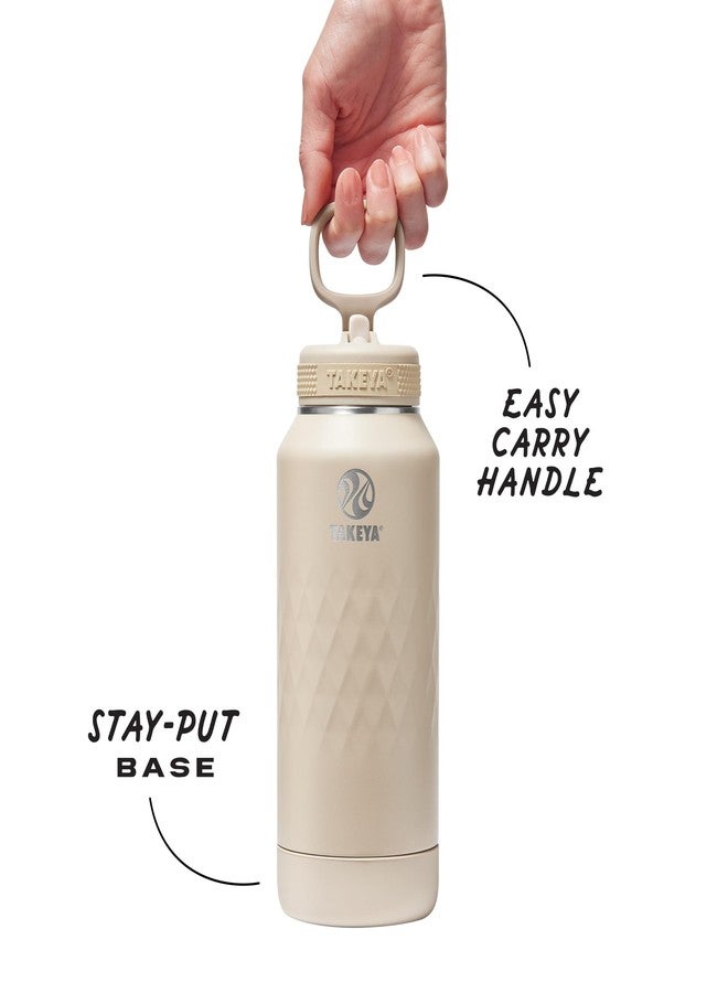 تاكيا زجاجة مياه تاكيا سبورت المصنوعة من الفولاذ المقاوم للصدأ، سعة 32 أونصة، معزولة ثلاثيًا، مزودة بغطاء مزود بماصة - مانعة للتسرب، مقاومة للتعرق، خالية من مادة BPA، تحافظ على المشروبات باردة لمدة 36 ساعة، وساخنة لمدة 14 ساعة - لون لوزي - Image 3