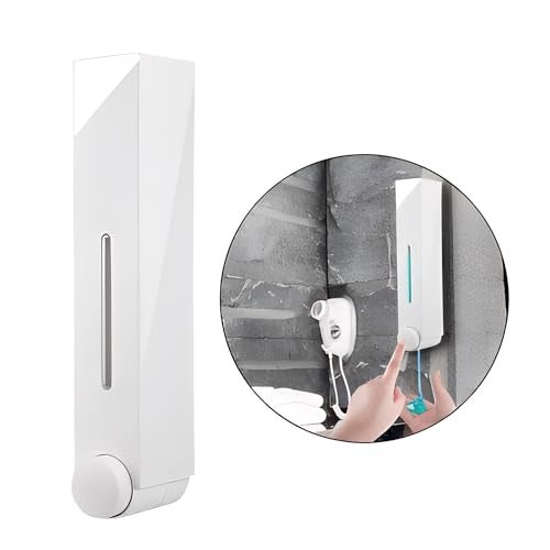 Carnival ABS Wall Mounted Manual Soap Dispenser 420ml Liquid, Soap, Lotion, Shampoo, Conditioner Dispenser for Bathroom,Kitchen and Washbasin(White) (Acrylonitrile Butadiene Styrene (ABS), White) - Image 1